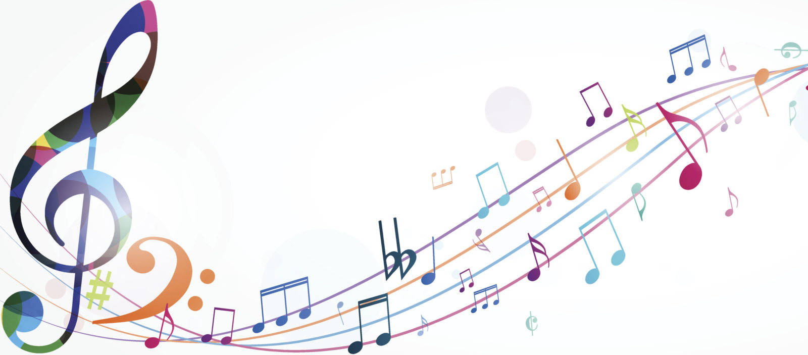 Colorful music notes background