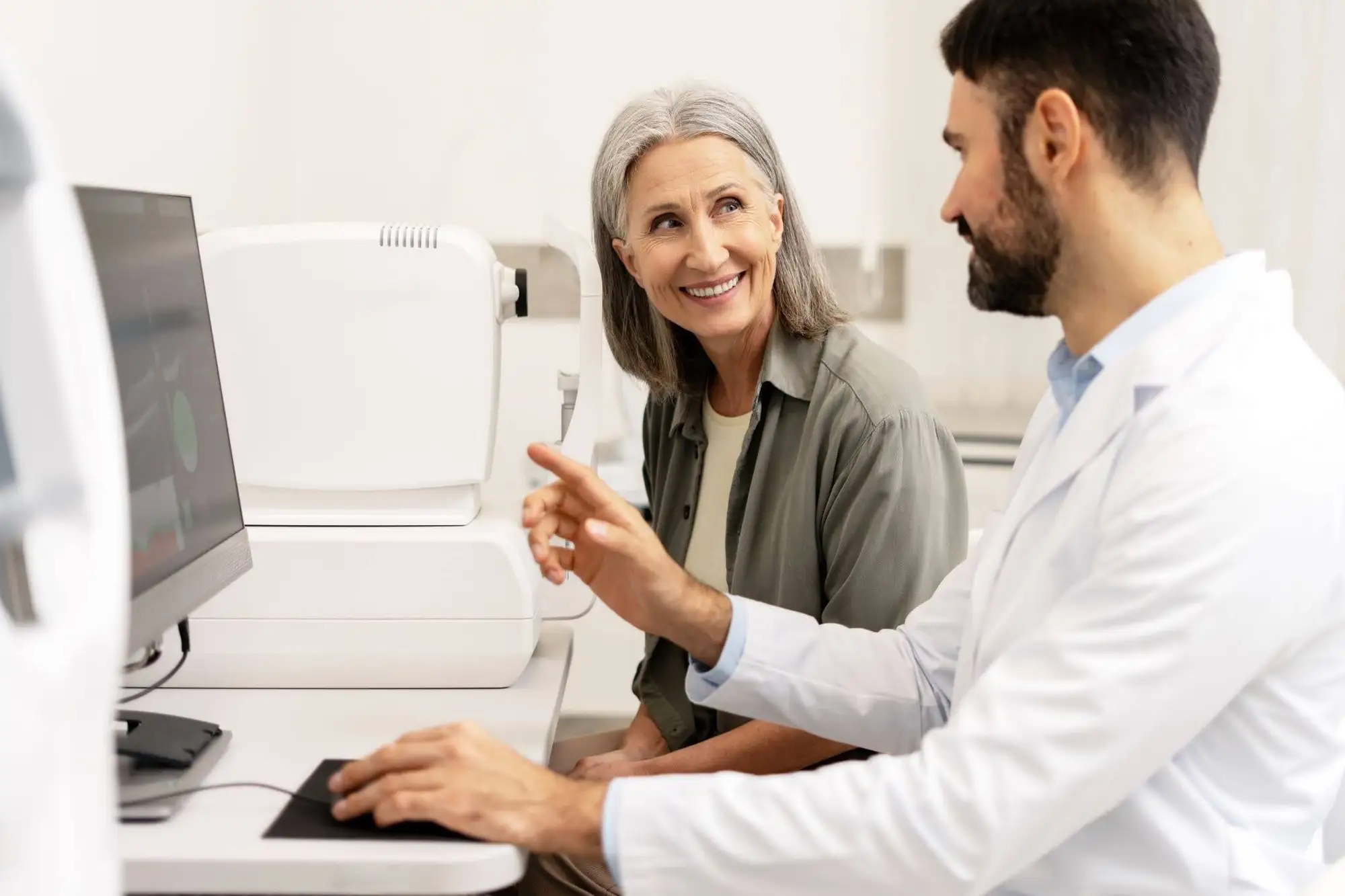 Stay Active and Independent: Healthy Aging Tips for Seniors 1 An woman with a doctor getting regular check-ups as part of the great healthy aging tips for seniors.