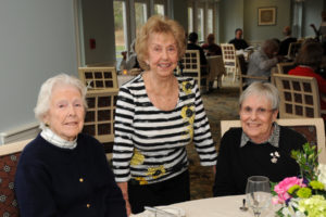 Sharing a light-hearted moment at the anniversary dinner are (l to r) Mary Roller, Charlotte Buliung, and Nancy Grundman.