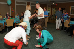 Nimble residents dance to the beat of summer songs during the Summer Dance Party.