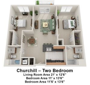 Churchill two bedroom independent living floor plan