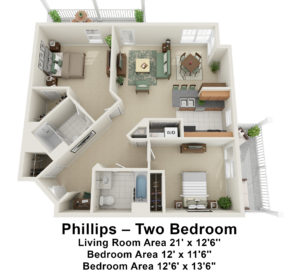 Phillips two bedroom independent living floor plan