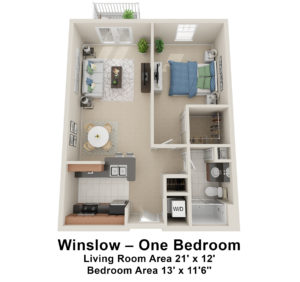 Winslow One Bedroom independent living floor plan